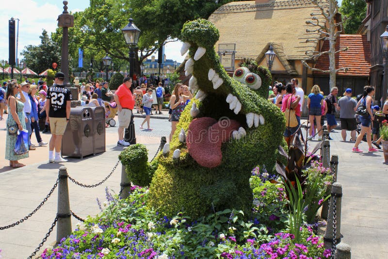 Festival de la flor de la primavera de Orlando Florida Epcot del mundo de Disney el cántaro del tock del ltick de Peter Pan fotos de archivo libres de regalías Festival de la flor de la primavera de Orlando Florida Epcot del mundo de Disney el cántaro del tock del ltick de Peter Pan fotos de archivo libres de regalías