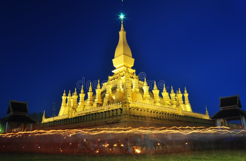 Festival de Thatluang no Lao PDR de Vientiane fotografia de stock Festival de Thatluang no Lao PDR de Vientiane fotografia de stock