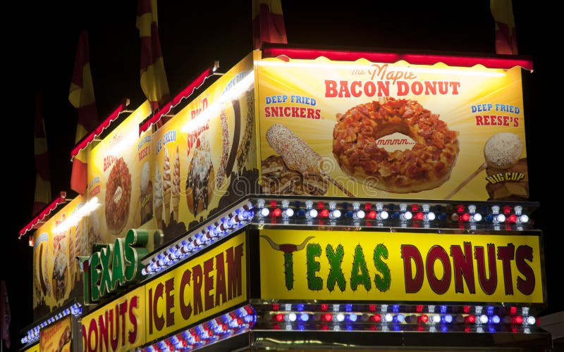 Bacon Donut at the Date Festival in Southern California, also named the Riverside County Fair. Bacon Donut at the Date Festival in Southern California, also named the Riverside County Fair