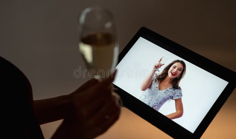 Festival online di auguri per il festival virtuale fotografia stock