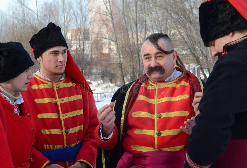 Festival of Ukrainian Cossacks in a Park in Kiev, January 26, 2013 ...