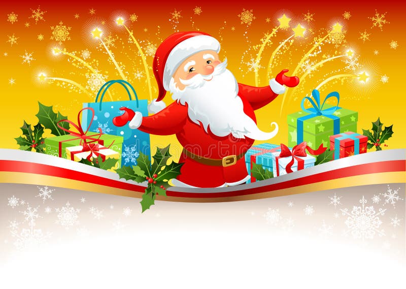 Festive background with Santa Claus