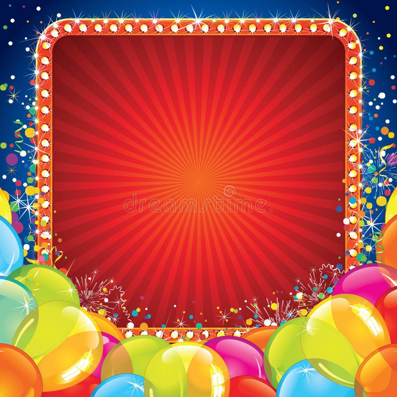 Festive Birthday Banner with Colorful Balloons Stock Vector - Illustration  of congratulation, anniversary: 89352605