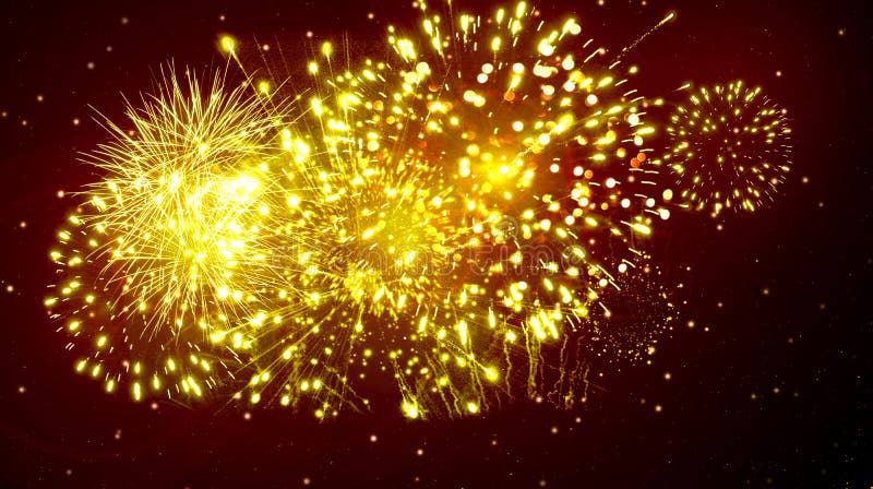 Festive bright background, fireworks, Golden, flaming, yellow, glitter, lights, Christmas, party, fun, night, vacation, with