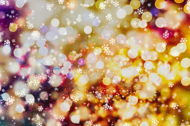 Abstract bokeh background. Christmas Glittering background. Abstract christmas background. Glittering Christmas background. Yellow stock illustration