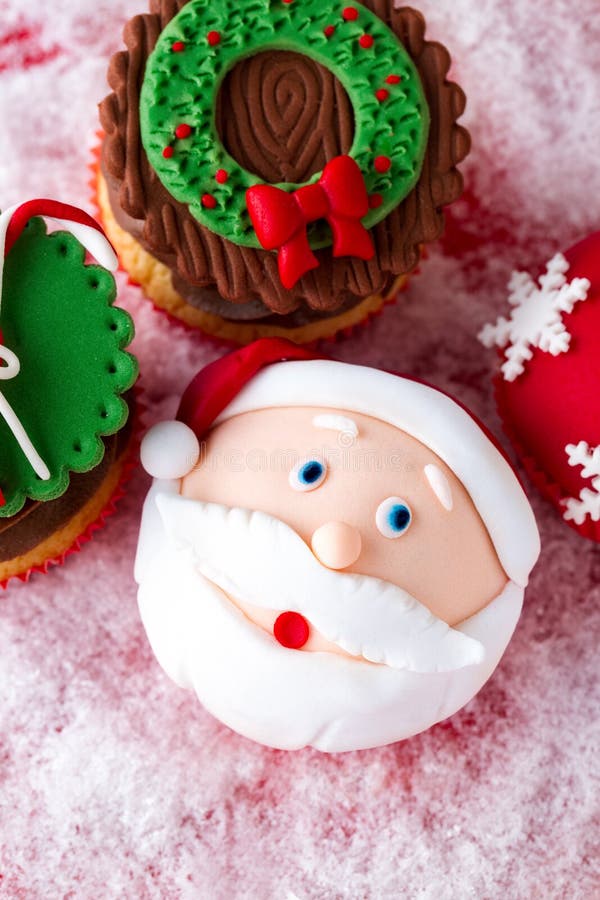 Festive Christmas Mini Desserts Stock Image - Image of frosting, cane