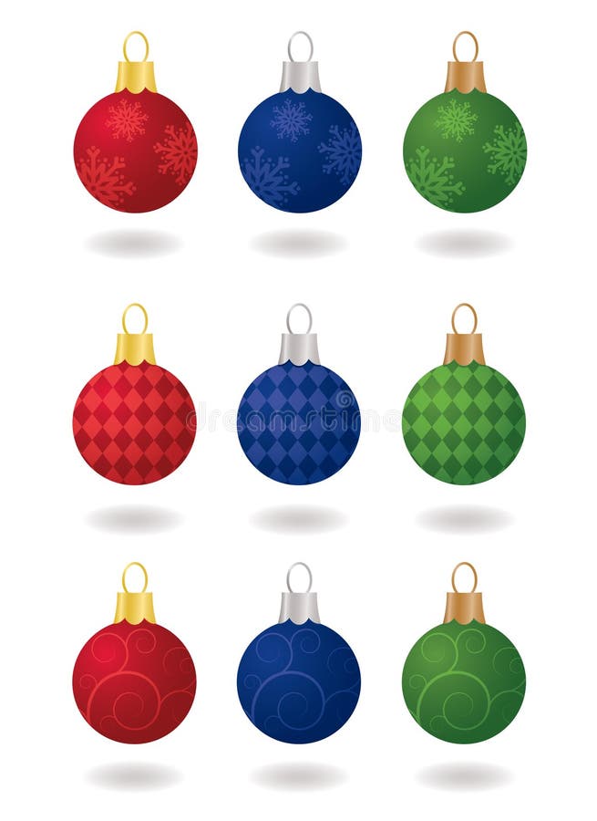Festive Christmas Ornaments Stock Vector - Illustration of scrolls, blue: 16397984