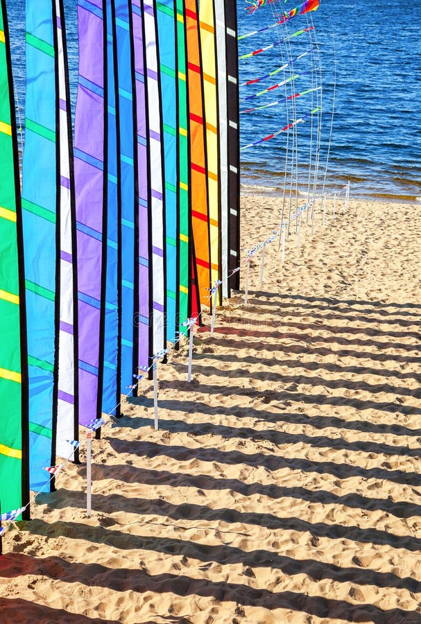 Festive Colorful Flags Bank River Stock Photos Free & RoyaltyFree