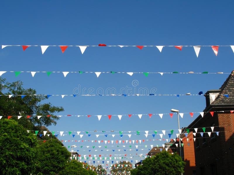 Festive decoration on a street stock images