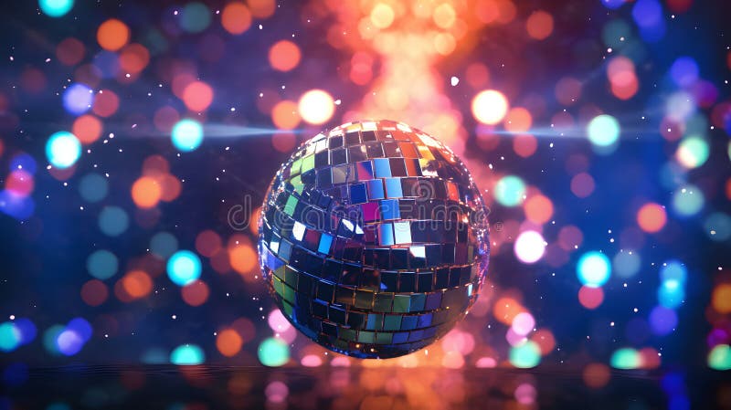 festive disco ball, shines ball, disco elements, nightclub symbol AI generated