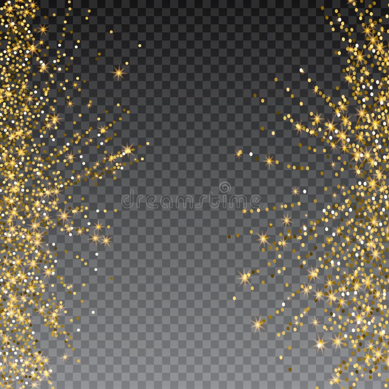 Gold Glitter Spray Effect of Sparkling Particles on Vector Transparent  Background Stock Vector - Illustration of glitter, black: 91557494