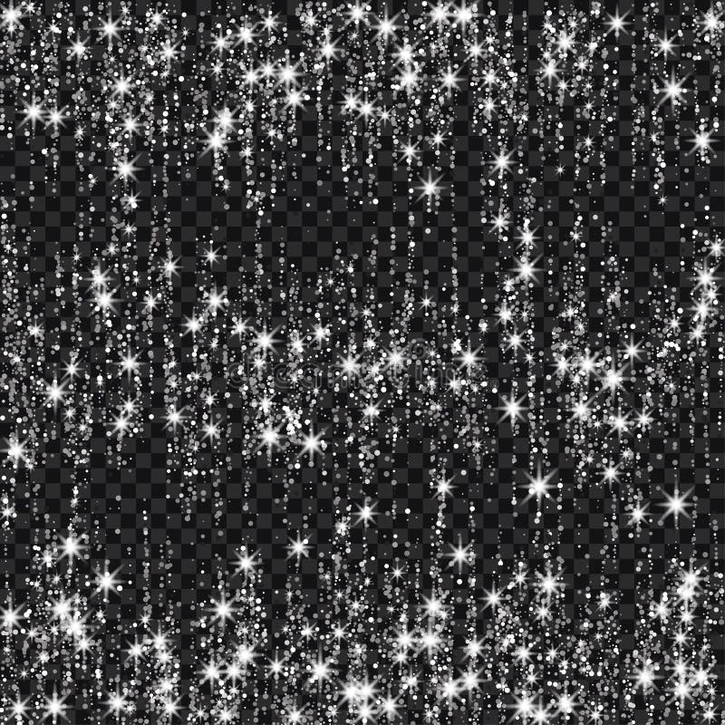 Festive Explosion of Confetti. Silver Glitter Background for the Card