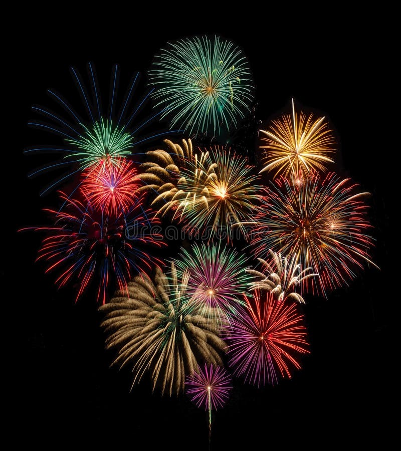 Festive fireworks display stock images