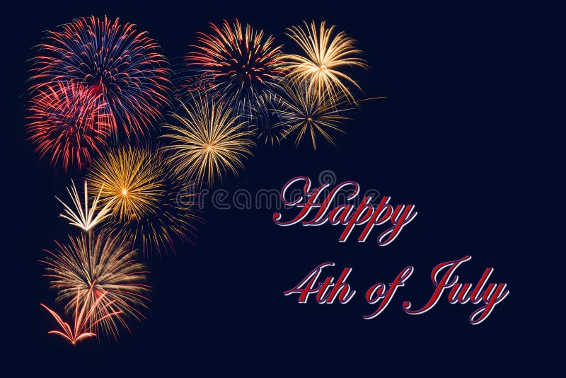 Festive fireworks display for Happy 4th of July celebration stock image