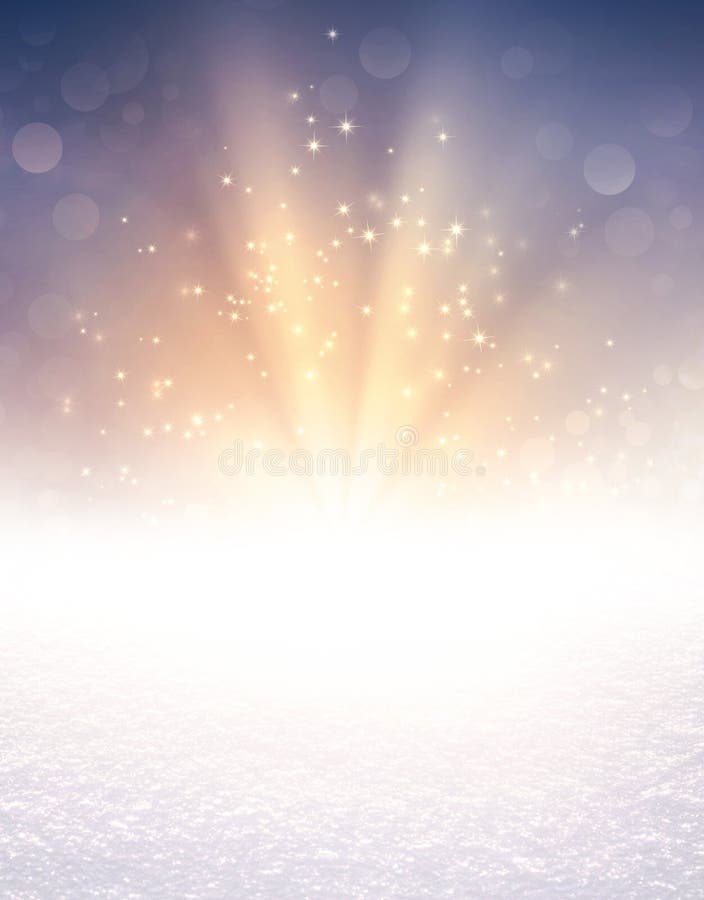 Festive light explosion on snow royalty free stock image