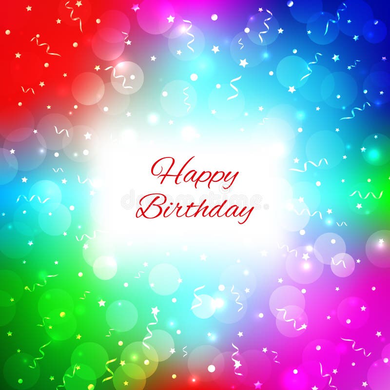 Festive Party Colorful Background with Confetti, Bokeh and Serpentine