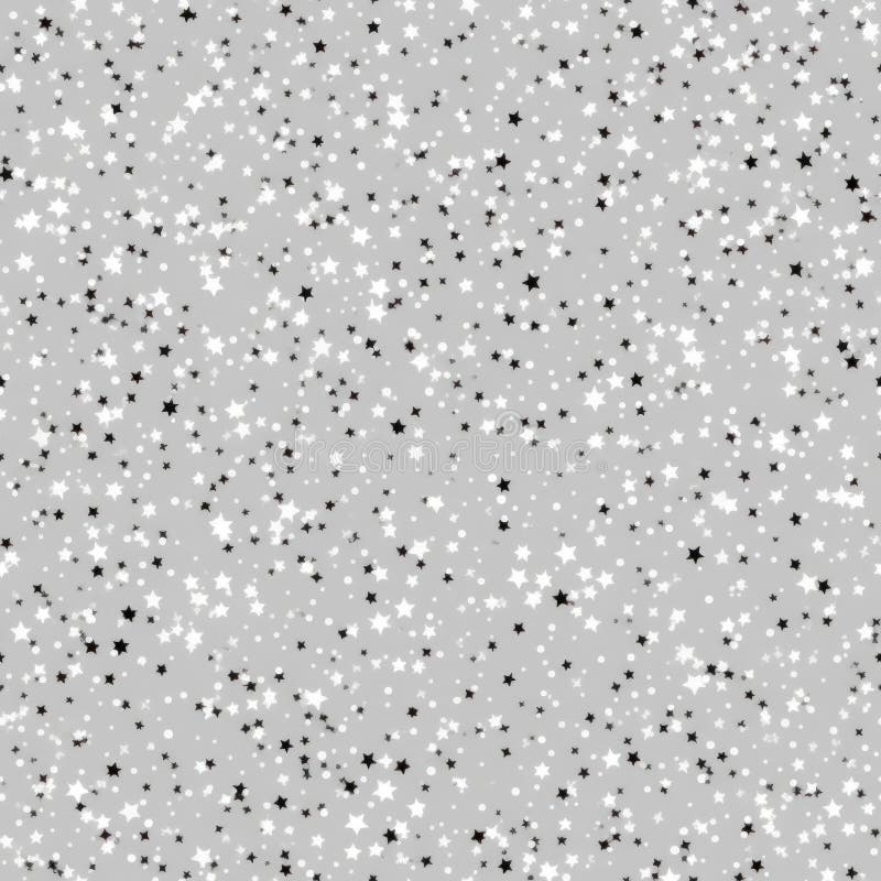 Festive Seamless Pattern. Small silver stars on a grey background. Abstract texture. For print, textile, fabric stock illustration