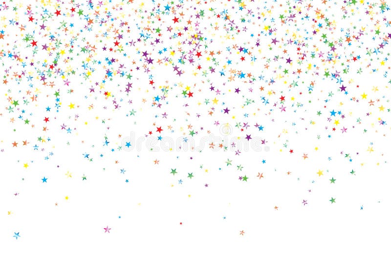Festive vector template with colored confetti on white background