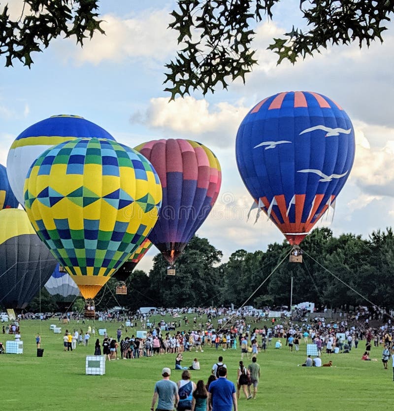 Hot air balloon festival in Piedmont Park, Atlanta. Hot air balloon festival in Piedmont Park, Atlanta