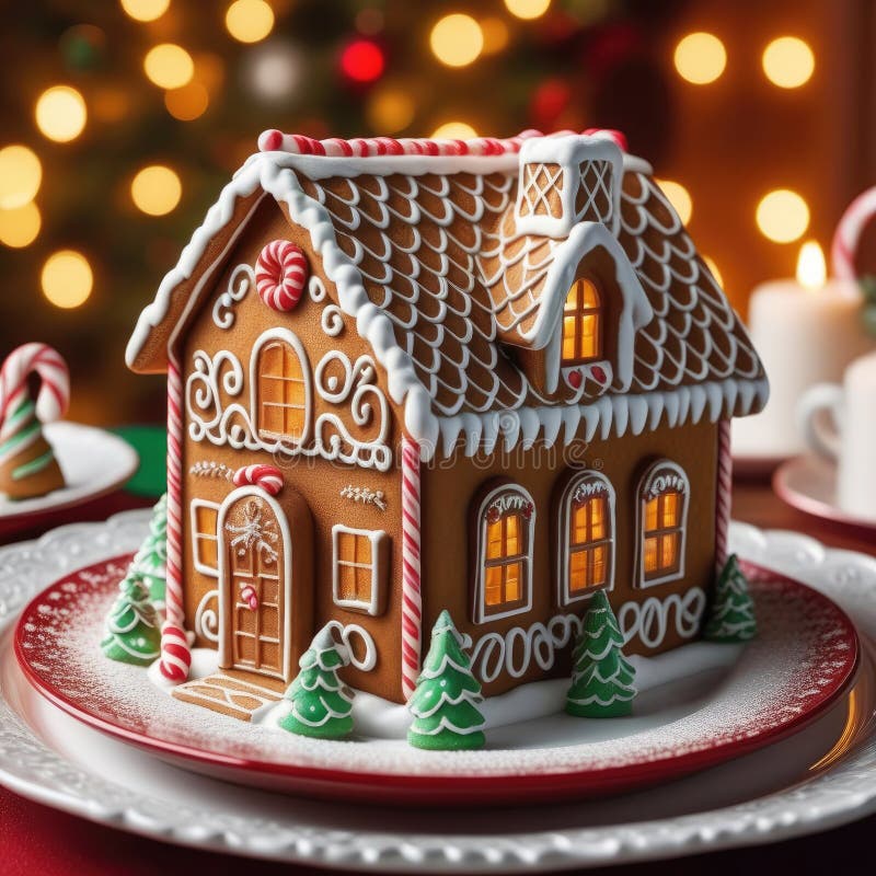 Festliche Appetithäppchen mit Marzipan-Bäumen stock abbildung