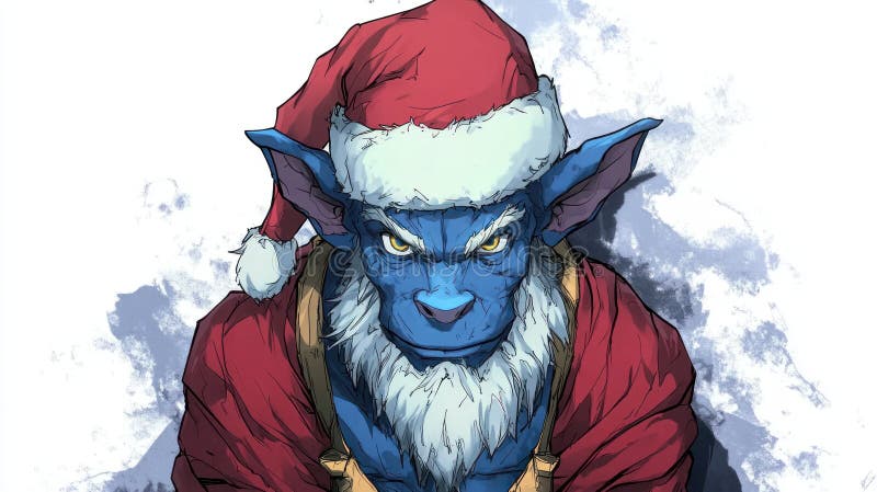 Festliche Goblin in santa claus costume ai generierte bild vektor abbildung