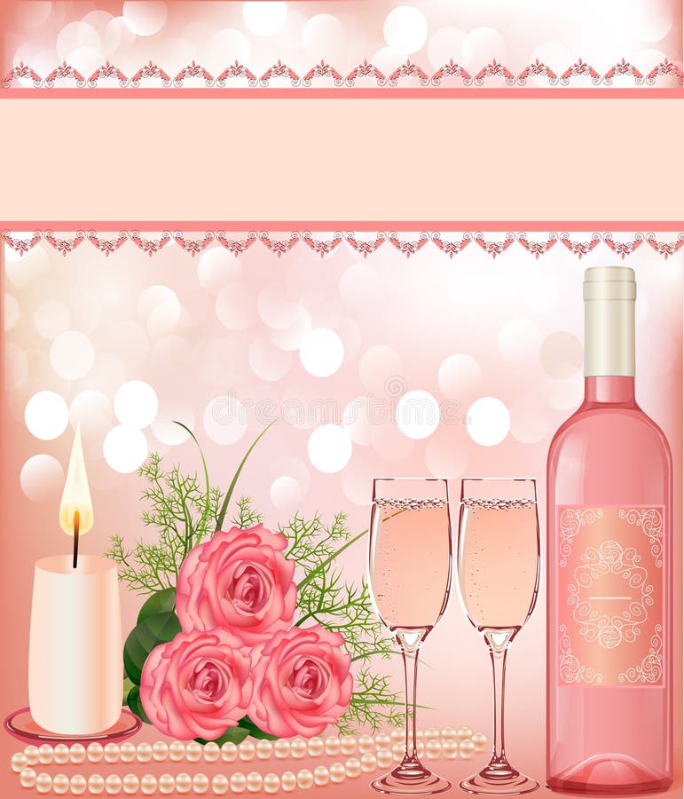 Festlicher Hintergrund Mit Rose Stock Abbildung Illustration von 