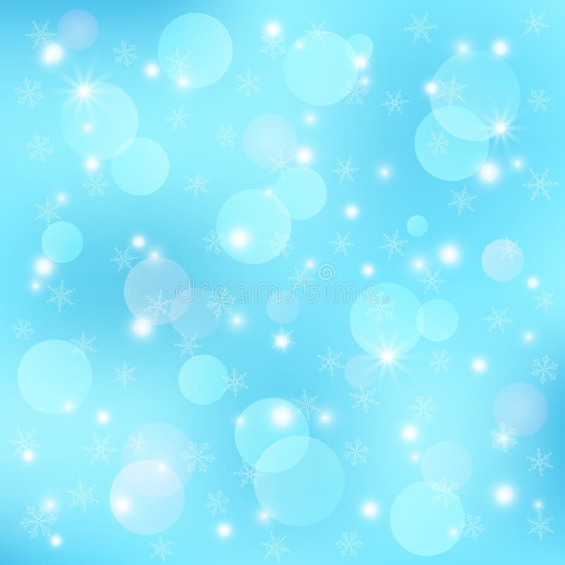 Festlig bakgrund för vektorvinter Mall med bokeh, snöflingor och linssignalljuset för hälsningkort för jul och för nytt år vektor illustrationer Festlig bakgrund för vektorvinter Mall med bokeh, snöflingor och linssignalljuset för hälsningkort för jul och för nytt år vektor illustrationer