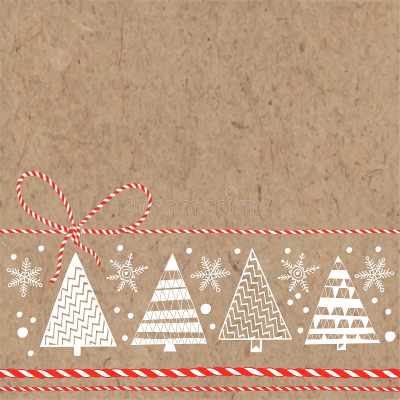 Festlig bakgrund med julgranar och snöflingor på kraft vektor illustrationer Festlig bakgrund med julgranar och snöflingor på kraft vektor illustrationer