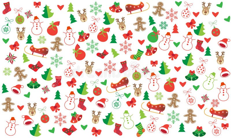 Festlig sömlös modell för julsymboler royaltyfri illustrationer Festlig sömlös modell för julsymboler royaltyfri illustrationer