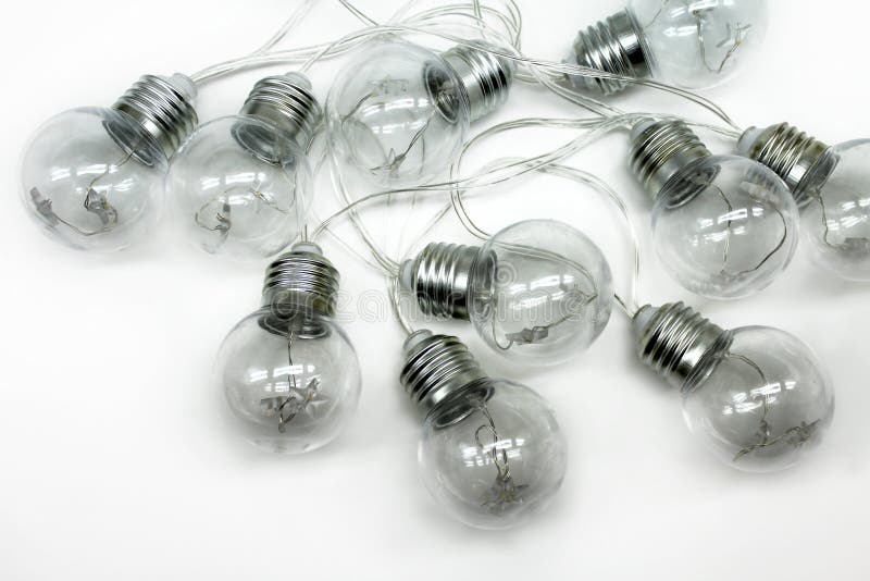 Festoon Light Bulbs Isolated on White Stock Image Image of background