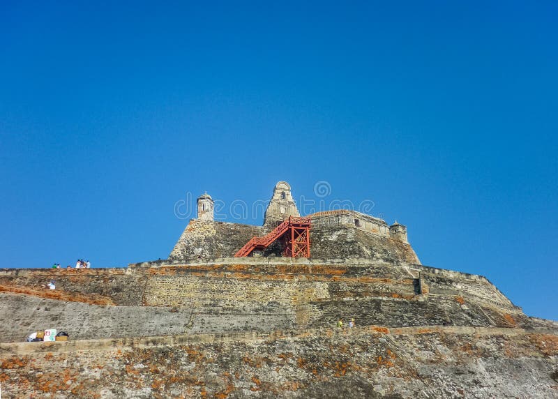 Festung Cartagena Kolumbien San- Felipedes Barajas lizenzfreies stockfoto Festung Cartagena Kolumbien San- Felipedes Barajas lizenzfreies stockfoto