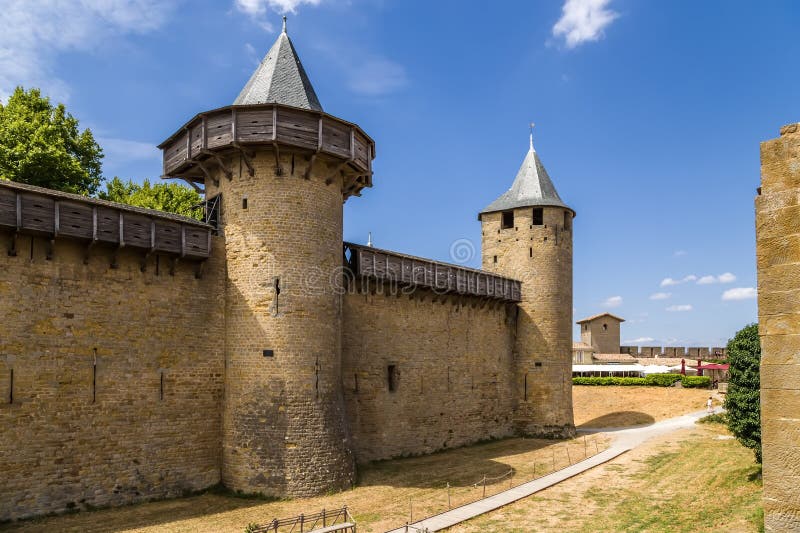 Festung Chateau Comtal Carcassonne in Frankreich UNESCO-Liste lizenzfreies stockfoto Festung Chateau Comtal Carcassonne in Frankreich UNESCO-Liste lizenzfreies stockfoto