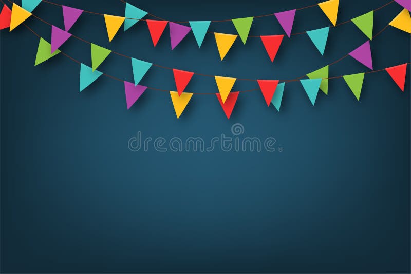 Festão do carnaval com flâmulas Bandeiras coloridas decorativas do partido para a celebração do aniversário, o festival e a decor ilustração do vetor Festão do carnaval com flâmulas Bandeiras coloridas decorativas do partido para a celebração do aniversário, o festival e a decor ilustração do vetor