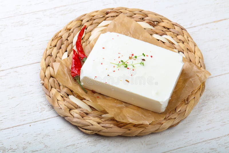 Feta brick cheese stock image. Image of gourmet, white 75682299