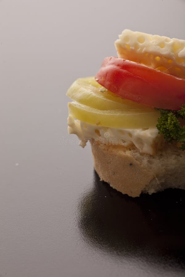 Feta Cheese, Onion and Tomato on Bread Stock Image Image of gourmet