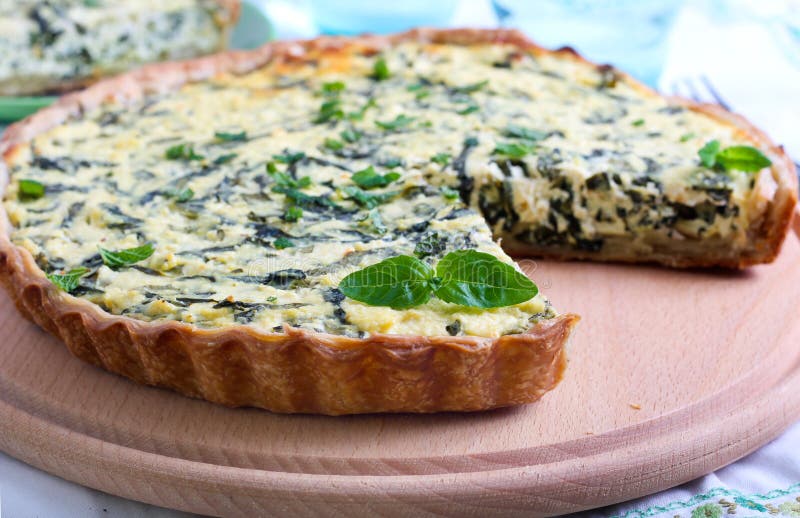 Feta Cheese and Spinach Tart Stock Image - Image of cake, spinach: 54706639