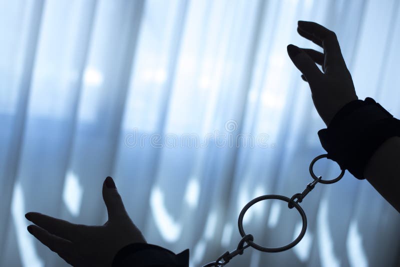 Fetischträldom band handkvinnan arkivfoto Fetischträldom band handkvinnan arkivfoto