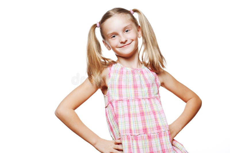 Fetiță veselă și amuzantă. stock images