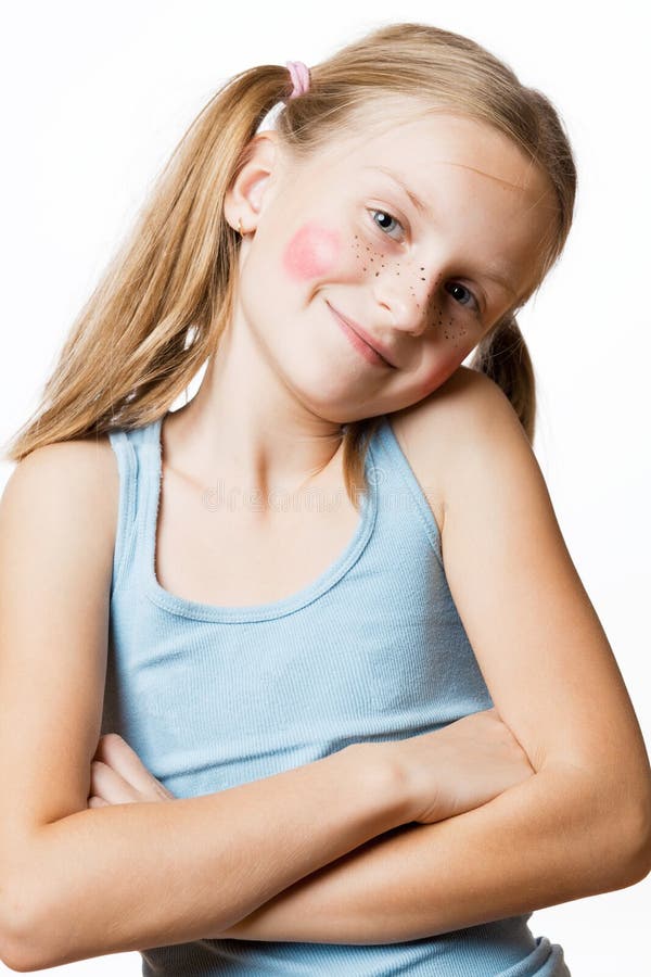 Fetiță veselă și amuzantă. stock images