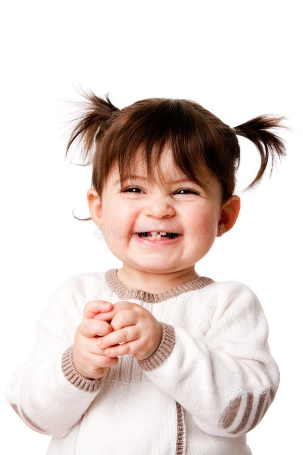 Fetiță veselă și zâmbitoare royalty free stock photo
