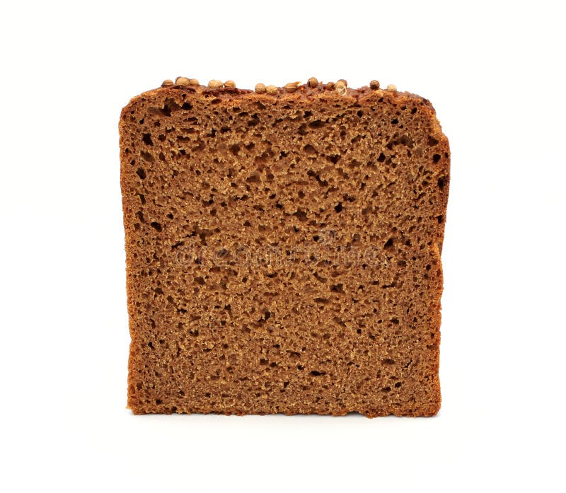 Fetta del pane di Brown isolata su priorità bassa bianca fotografie stock libere da diritti Fetta del pane di Brown isolata su priorità bassa bianca fotografie stock libere da diritti