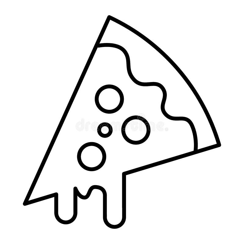 Fetta di linea sottile icona della pizza Illustrazione italiana di vettore dell'alimento isolata su bianco Progettazione di stile illustrazione vettoriale Fetta di linea sottile icona della pizza Illustrazione italiana di vettore dell'alimento isolata su bianco Progettazione di stile illustrazione vettoriale