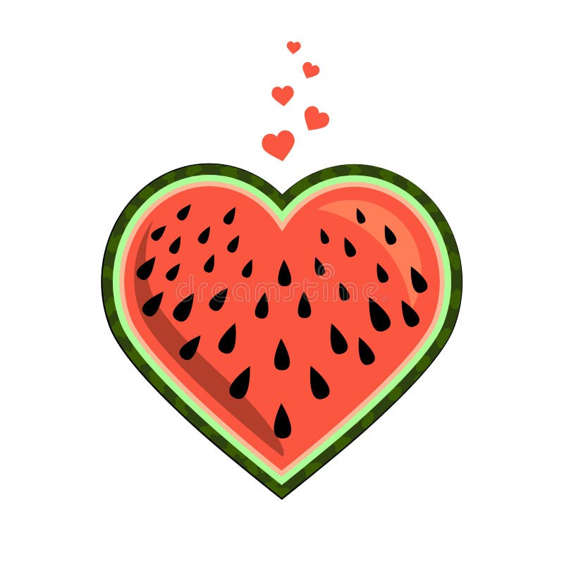Fetta in forma di cuore dell'anguria Progettazione luminosa di estate tessile imballaggio Oggetto isolato su priorit? bassa bianc illustrazione vettoriale Fetta in forma di cuore dell'anguria Progettazione luminosa di estate tessile imballaggio Oggetto isolato su priorit? bassa bianc illustrazione vettoriale