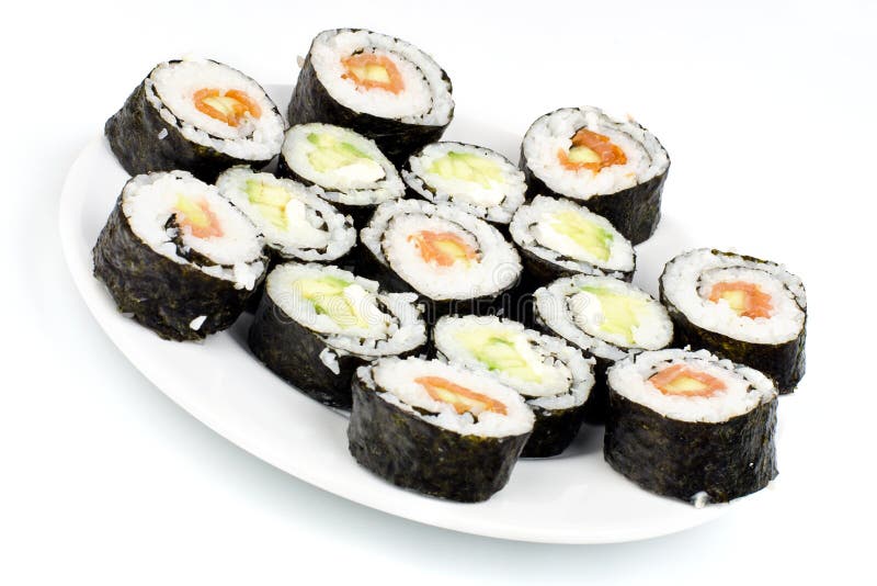 Sushi Casalinghi Con La Salsa Del Wasabi, Lo Zenzero Ed I Bastoni Dei