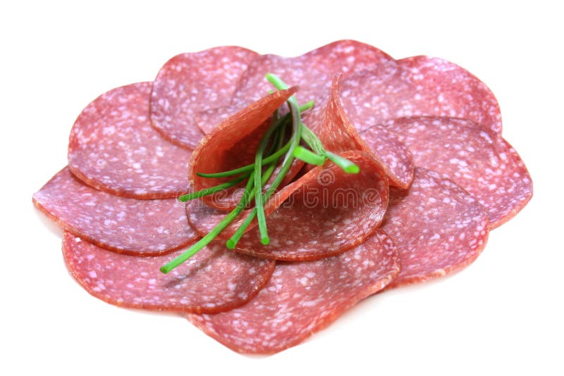 Fette del salame fotografie stock Fette del salame fotografie stock