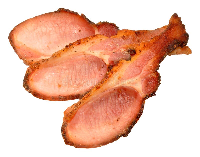 Fette di lardo cucinate del bacon fotografia stock Fette di lardo cucinate del bacon fotografia stock