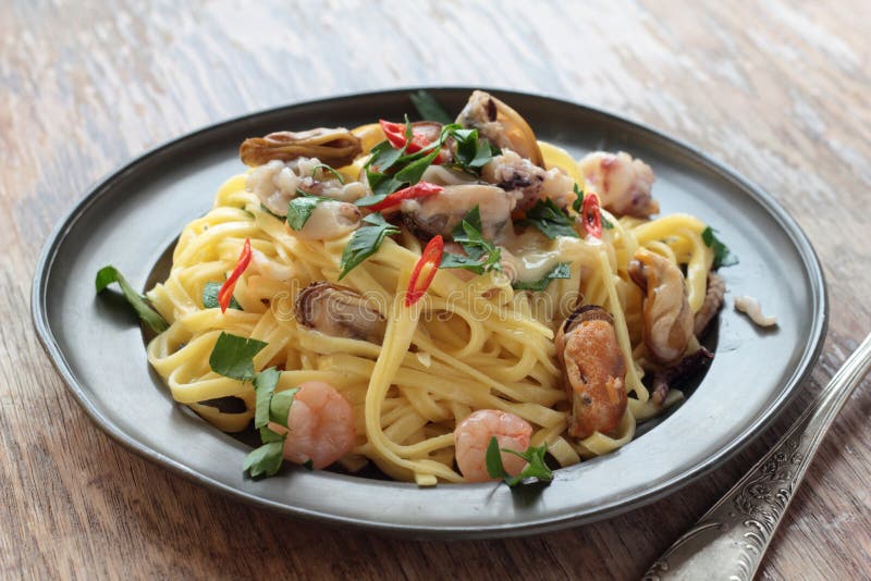 Fettuccine De Fruits De Mer Photos Stock Téléchargez 748 Photos