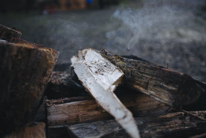 Feu dans le gril Le bois de chauffage perforé se situe dans un feu dans un brasero forgé par métal Le feu et la fumée sont éviden photos libres de droits Feu dans le gril Le bois de chauffage perforé se situe dans un feu dans un brasero forgé par métal Le feu et la fumée sont éviden photos libres de droits