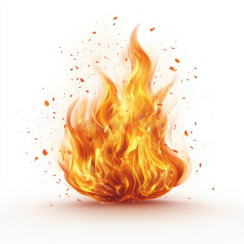 Feuchte Flammen brennend heiß Flammen intensive Energie weißer Hintergrund stock abbildung