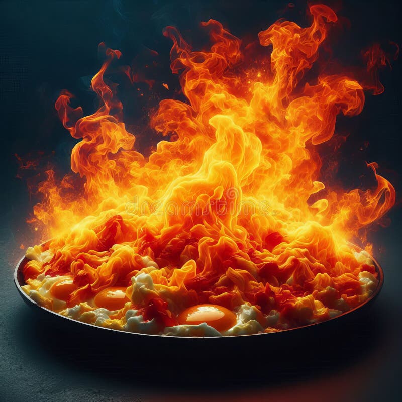 Feuer brennen knisternde Eier, die einem Feuerbrand ähneln lizenzfreie abbildung